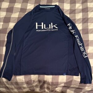 Huk Navy Blue Performance Fishing Shirt